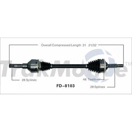 Surtrack Axle Cv Axle Shaft, Fd-8103 FD-8103